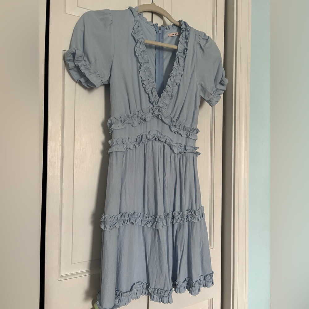MI AMI Light Blue Ruffle Summer Dress XS